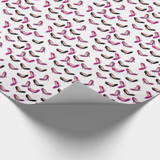 Rosa und schwarzes Stilett-hohes Geschenkpapier (Ecke)