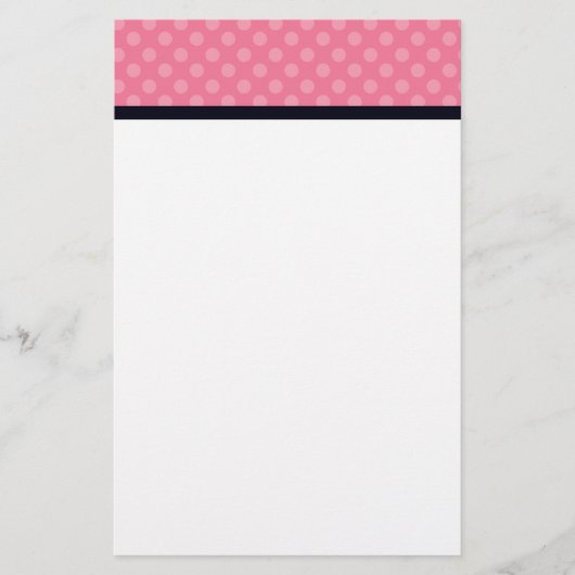 Rosa und schwarzes Tupfen-Gewohnheits-Briefpapier Briefpapier (Vorderseite)