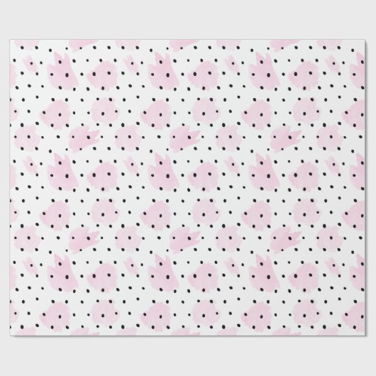 Rosa und schwarzes Valentin Geschenkpapier (Flach)