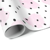 Rosa und schwarzes Valentin Geschenkpapier (Rolleneckpunkt)