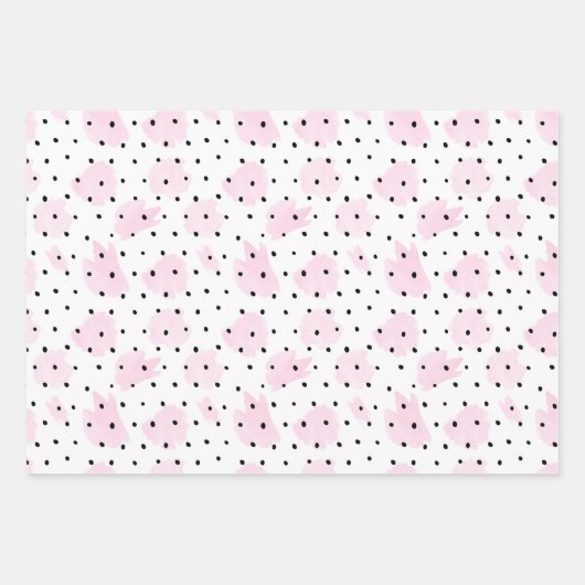 Rosa und schwarzes Valentin Geschenkpapier Set (Vorderseite 2)