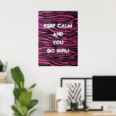 Rosa und schwarzes Zebra drucken Bling (Imitat Gli Poster (Heimbüro)