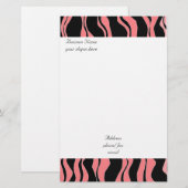 Rosa und schwarzes Zebra-Muster Briefpapier (Vorne/Hinten)