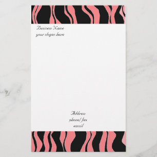 Rosa und schwarzes Zebramuster Briefpapier