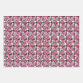 Rosa und schwarzgotische Blütenschädel Geschenkpapier Set (Vorderseite 3)