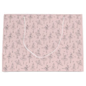 Rosa und Silber Ballerina Muster Große Geschenktüte (Vorderseite)