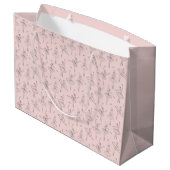 Rosa und Silber Ballerina Muster Große Geschenktüte (Rückseite Schrägansicht)