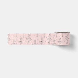 Rosa und Silber Ballerina Muster Satinband