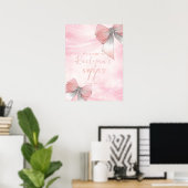 Rosa und Silber Bogen Sweet 16 Geburtstag Poster (Heimbüro)