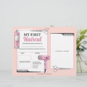 Rosa und Silber: Erstmals Haarschnitt-Salonbeschei (Stehend Vorderseite)