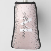 Rosa und Silber-Glitzer Golf Headcover (Rotieren 90)