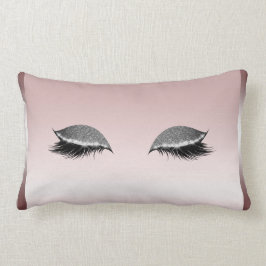 Rosa und Silber Glitzer Makeup Eyelashes Rose Gold Lendenkissen