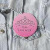 Rosa und Silber Pageant-Tiara-Unterstützung / Team Button (Beispiel)