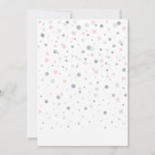 Rosa und Silberballons | Ein 1. Mädchen zum Geburt Einladung (Rückseite)