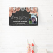 Rosa und Silberballons Geburtstagsparty-Banner Banner (InSitu)