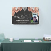 Rosa und Silberballons Geburtstagsparty-Banner Banner (Messe)