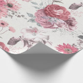 Rosa und Silberblume Geschenkpapier (Ecke)