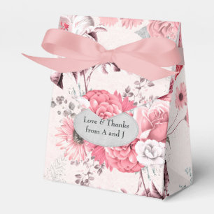 Rosa und Silberblume Geschenkschachtel