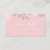 Rosa und silberer Glitzer Schneeflocke Windelwölfe Begleitkarte (Vorderseite)