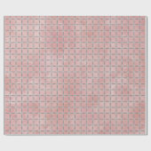 Rosa und Silbergraues Gitter Geschenkpapier (Flach)