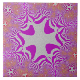 Rosa und Silberkreuz Fliese