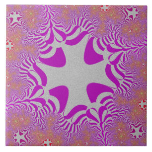 Rosa und Silberkreuz Fliese