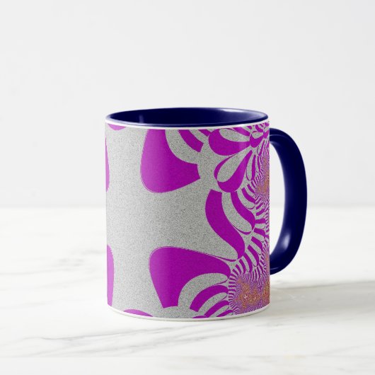Rosa und Silberkreuz Tasse (VorderseiteRechts)