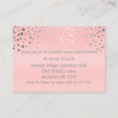 rosa und silberne Confetti-Punkte - Empfang Begleitkarte (Rückseite)