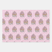 Rosa und silberne Cupcakes Geschenkpapier Set (Vorderseite)