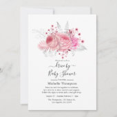 Rosa und silberne Glitzer, Blütenlaufwerk durch Du Einladung (Vorderseite)