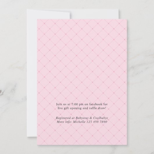 Rosa und silberne Glitzer, Blütenlaufwerk durch Du Einladung (Rückseite)