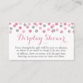 Rosa und silberne Glitzer Display Dusch-Einsteckka Begleitkarte (Vorderseite)