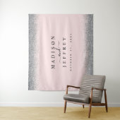 Rosa und silberne Glitzer - Hintergrund für Hochze Wandteppich (Beispiel)