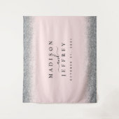 Rosa und silberne Glitzer - Hintergrund für Hochze Wandteppich (Vorderseite)