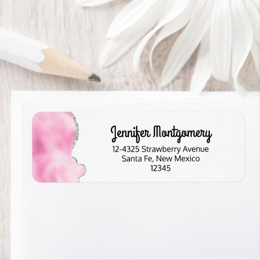 Rosa und silberne Imitate Glitzer Border Stilvoll (Insitu)