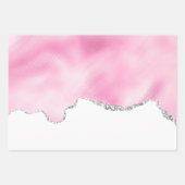 Rosa und silberne Imitate Glitzer Border Stilvoll Geschenkpapier Set (Vorderseite)