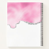 Rosa und silberne Imitate Glitzer Border Stilvoll Notizblock (Rückseite)