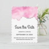 Rosa und Silberne Imitate Glitzer Border Stilvolle Save The Date (Stehend Vorderseite)