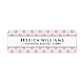 Rosa und Silberne Imitate Glitzer Dots Personalisi (Vorne)