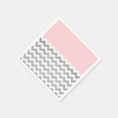 Rosa und Silberne Imitate Glitzer Zickzack Serviette (Ecke)