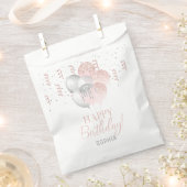 Rosa und Silberne Luftballons Geburtstag Geschenktütchen (Ausgeschnitten)