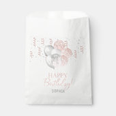 Rosa und Silberne Luftballons Geburtstag Geschenktütchen (Vorderseite)