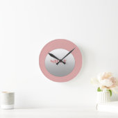 Rosa und Silberne Nichte Runde Wanduhr (Zuhause)