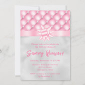 Rosa und silberne Perlen 16 . Geburtstag Einladung (Rückseite)