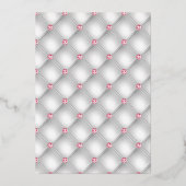 Rosa und silberne tropische Blumenfolie Folieneinladung (Rückseite)