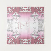 Rosa und silberne Vintage antike Hochzeit Wandteppich (Vorderseite (Horizontal))