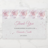 Rosa und silberne Wasserfarbe Mini Schaumweinetikett (Einzelnes Label)