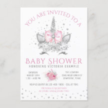 Rosa und silberner Diamant-Einhorn-Baby-Party
