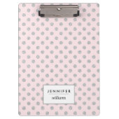 Rosa und silberner Imitat-Glitzer punktiert Klemmbrett (Vorderseite)