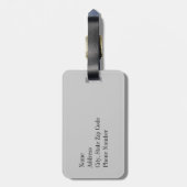 Rosa und silberner Imitat-Glitzer Zickzack Gepäckanhänger (Rückseite vertikal)